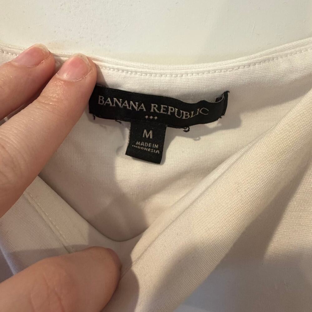 Banana Republic Womens Medium White Double Lined Body Suit - Picture 3 of 8